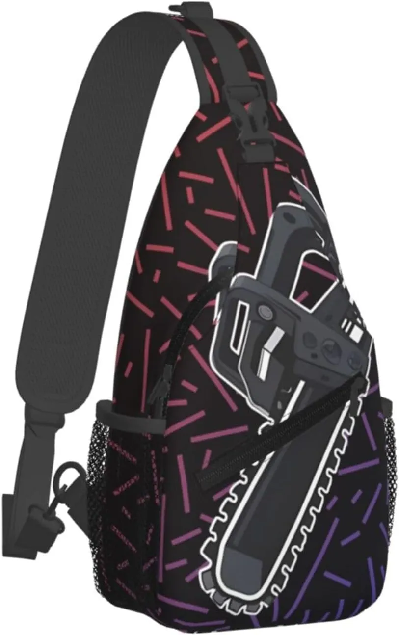 Chainsaw Chain Cut Danger Equipment Small Crossbody Backpack Sling Bag For Men Women Mini One Shoulder Chest Bags Gym Sport Travel Hiking Daypack