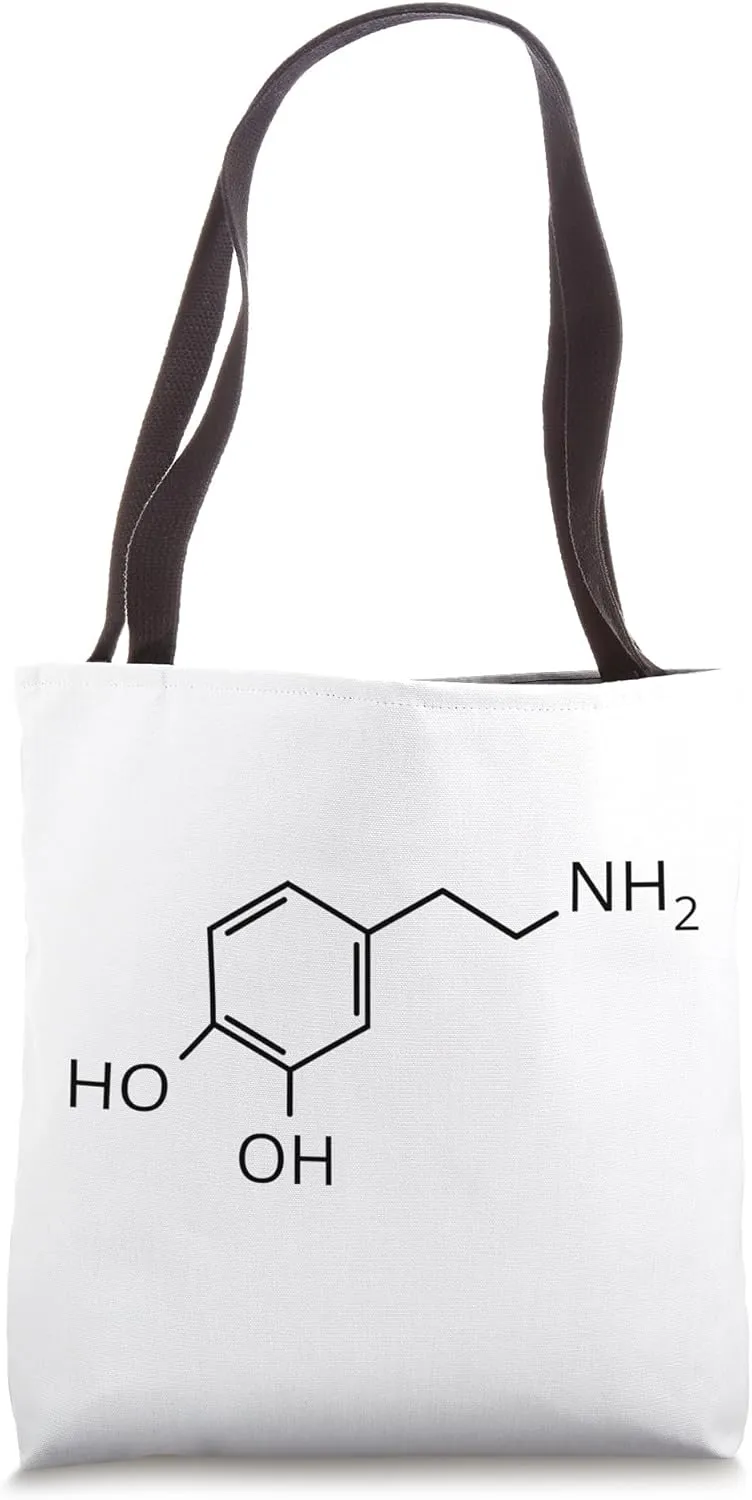 Chemical Structure Of Dopamine | Neurotransmitters | Psych Tote Bag