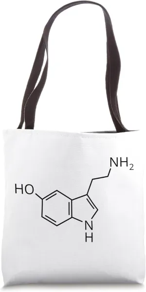 Chemical Structure Of Serotonin | Neurotransmitters | Psych Tote Bag
