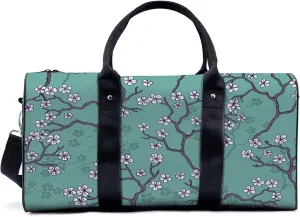 Cherry Blossom Pattern In Japan Travel Luggage Duffel Bag with Adjustable Strap Daisy Sports Bag Lightweight Canvas Gym Tote Bag for Men and Women