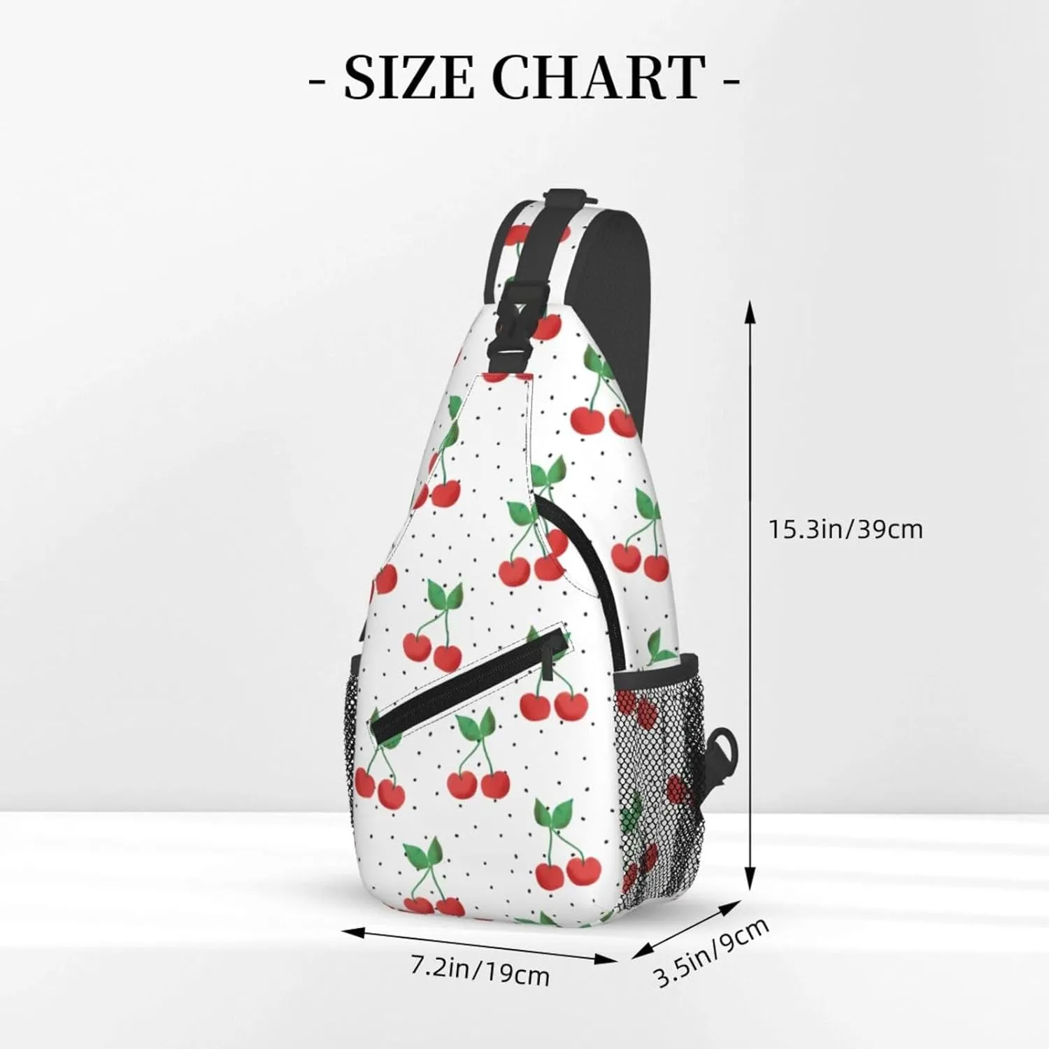 Cherry Crossbody Sling Bag For Women Men Cute Chest Bag Shoulder Bag Sling Backpack Casual Sport Daypack For Travel Hiking