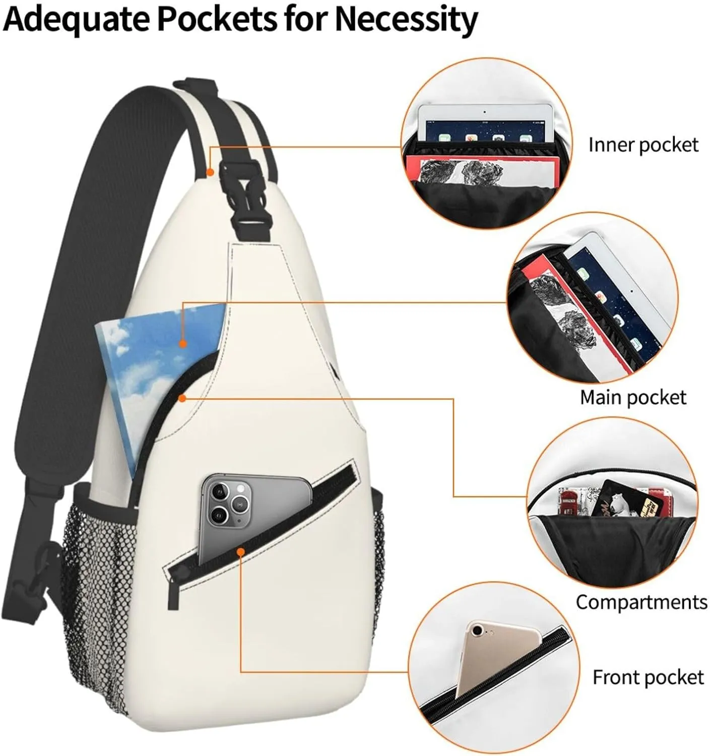 Chest Bag Fashion Casual Sports Daypack Travel Hiking Sling Bag for Women Men
