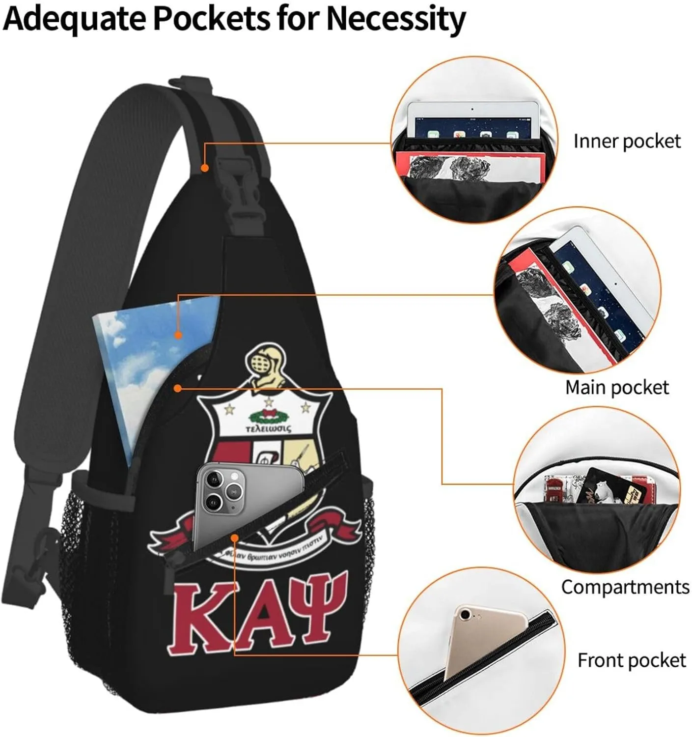 Chest Bag Fashion Casual Sports Daypack Travel Hiking Sling Bag for Women Men