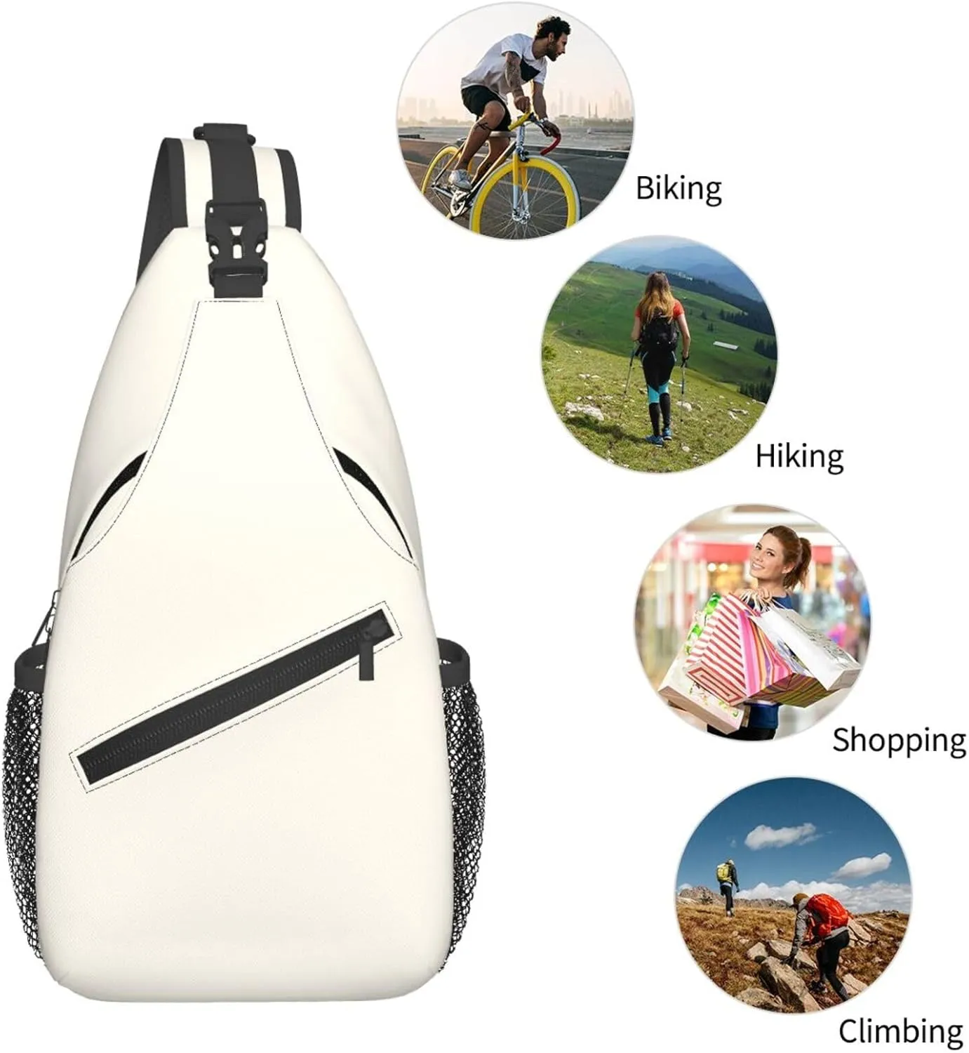 Chest Bag Fashion Casual Sports Daypack Travel Hiking Sling Bag for Women Men