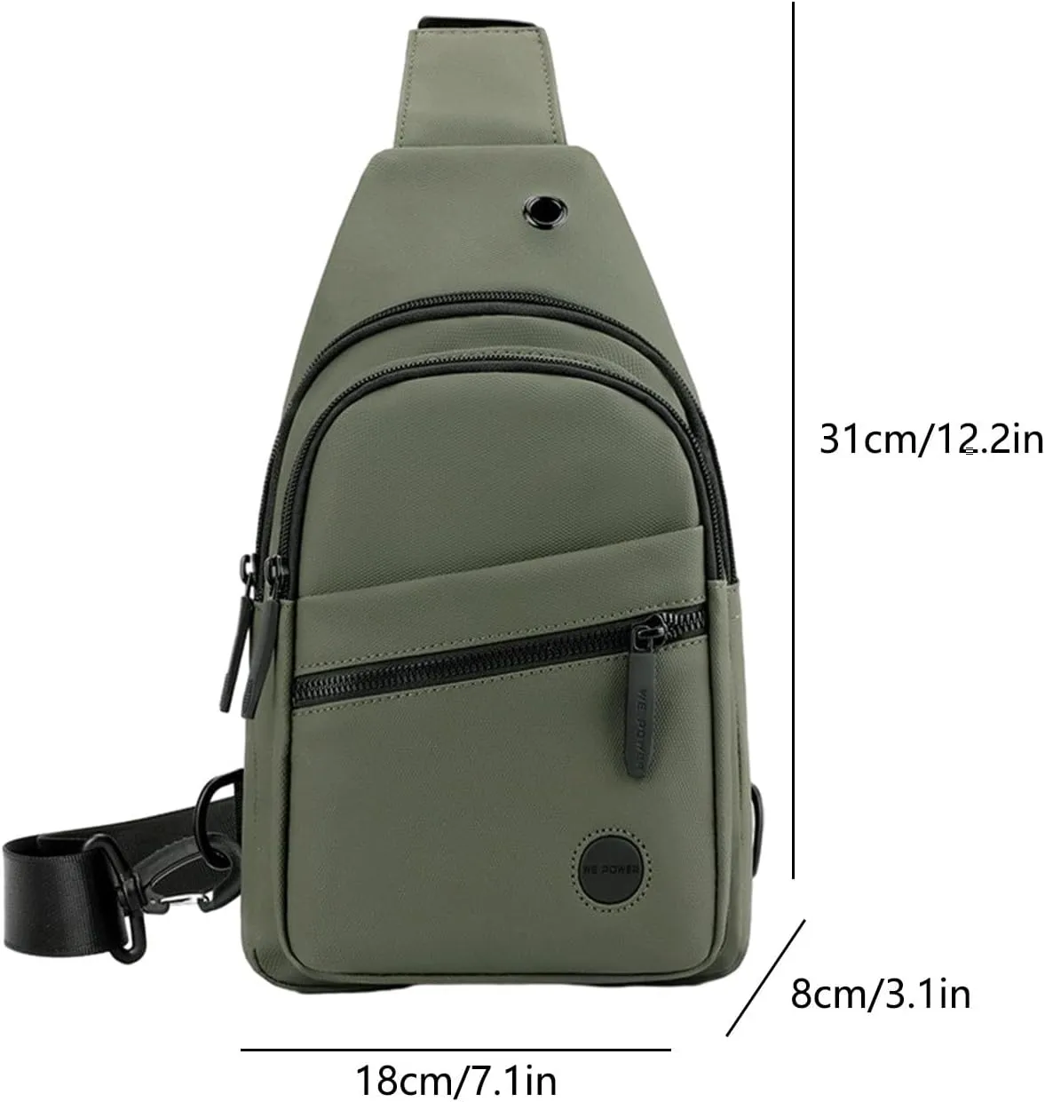 Chest Bag Fitness Sports Messenger Bag Chest Bag Casual Mens Bag Women's Chest Bag, Army Green