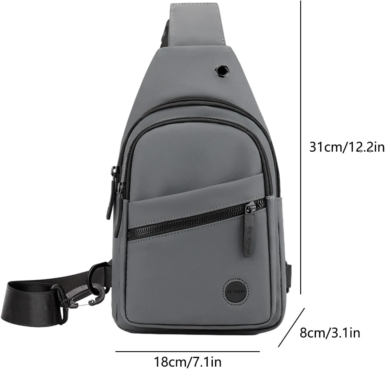 Chest Bag Fitness Sports Messenger Bag Chest Bag Casual Mens Bag Women's Chest Bag, Gray