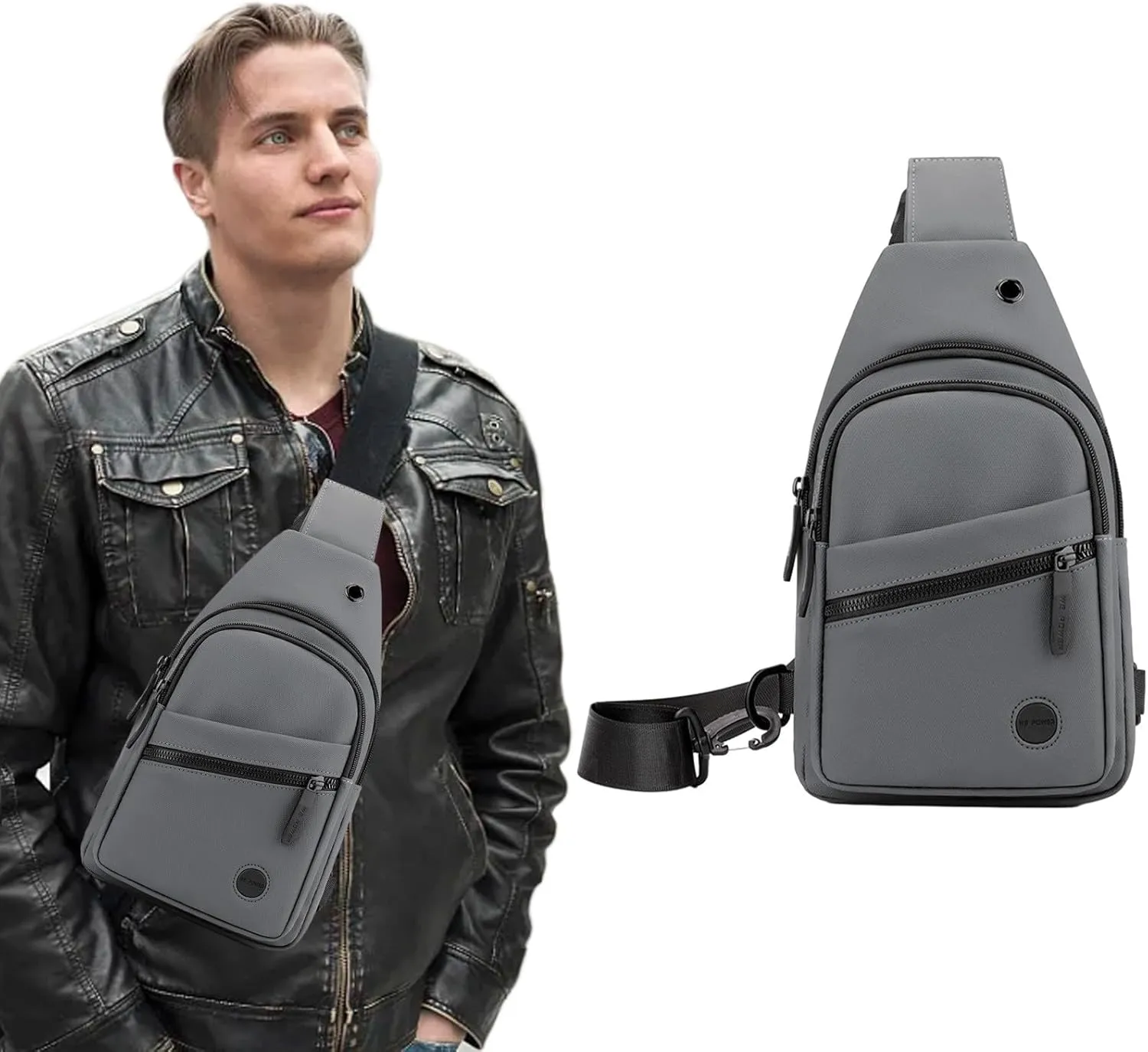 Chest Bag Fitness Sports Messenger Bag Chest Bag Casual Mens Bag Women's Chest Bag, Gray