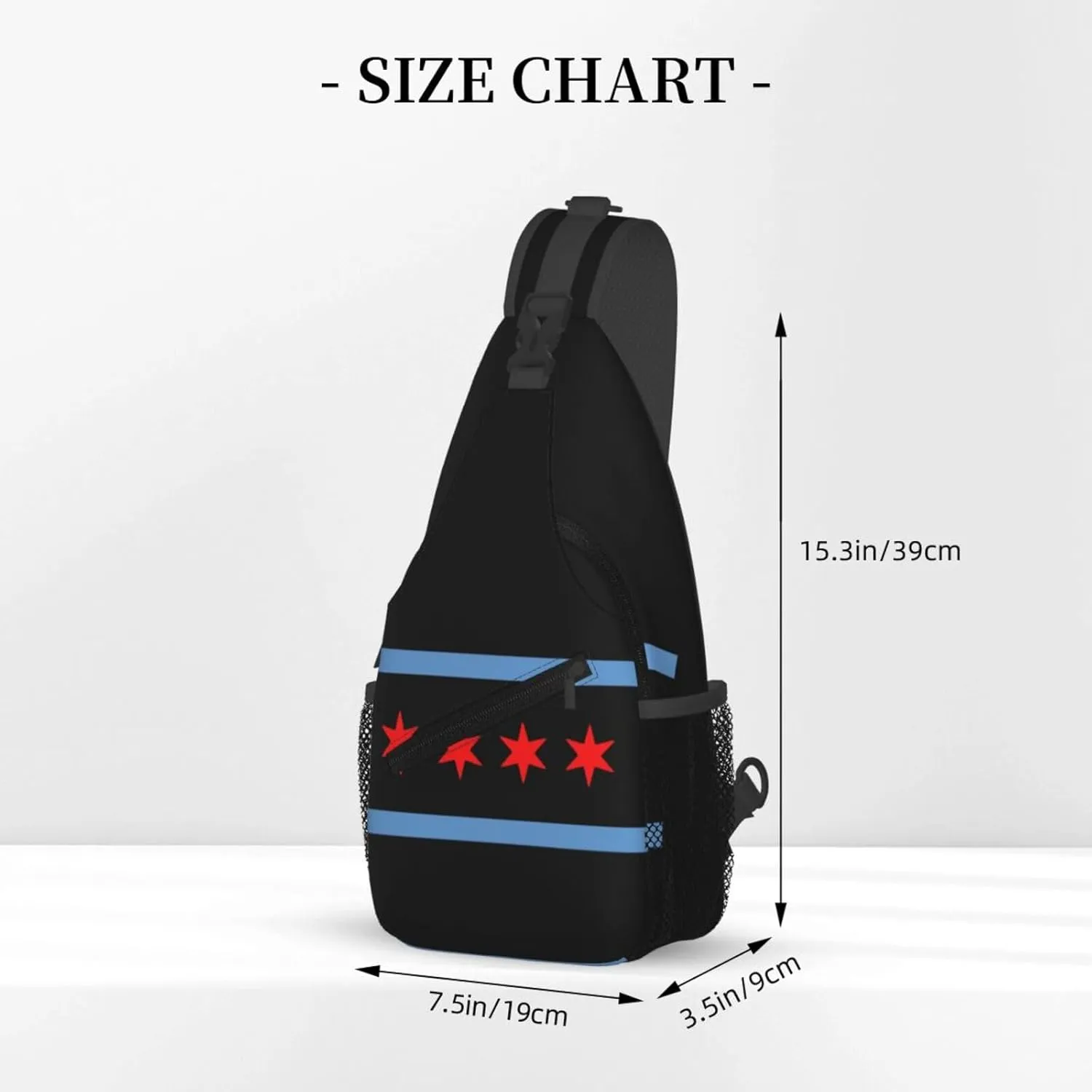 Chicago Crossbody Bag Chicago Flag Shoulder Bag Backpack Chicagoan Sling Bag Chicago Flag Chest Casual Daypack Bag