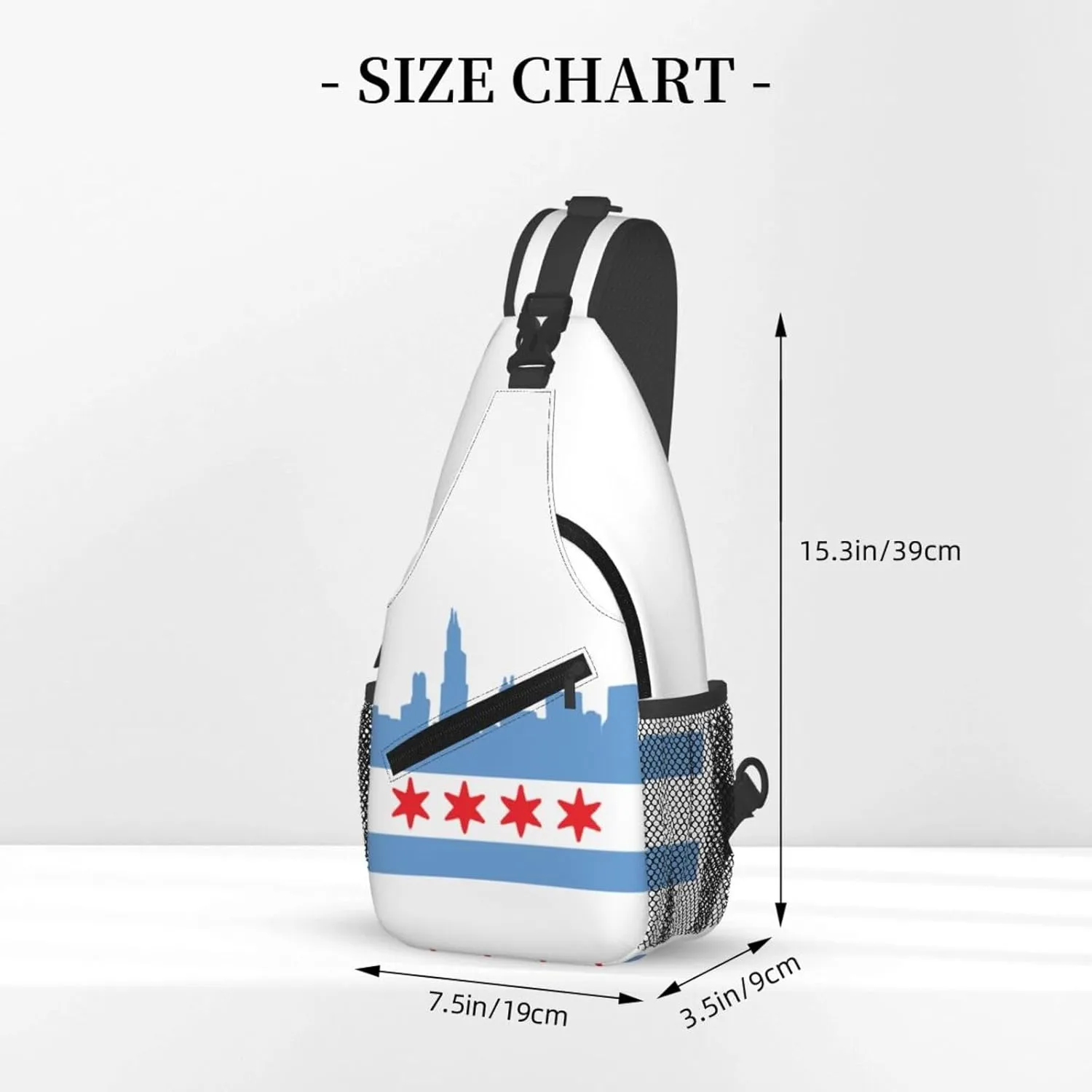 Chicago Crossbody Bag Chicago Flag Shoulder Bag Backpack Chicagoan Sling Bag Chicago Flag Chest Casual Daypack Bag