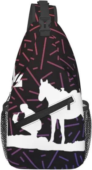 Christian Praying Cowboy Prays Crossbody For Men Women Sling Chest Bag Shoulder Bag Lightweight One Strap Backpack Multipurpose Travel Hiking Daypack