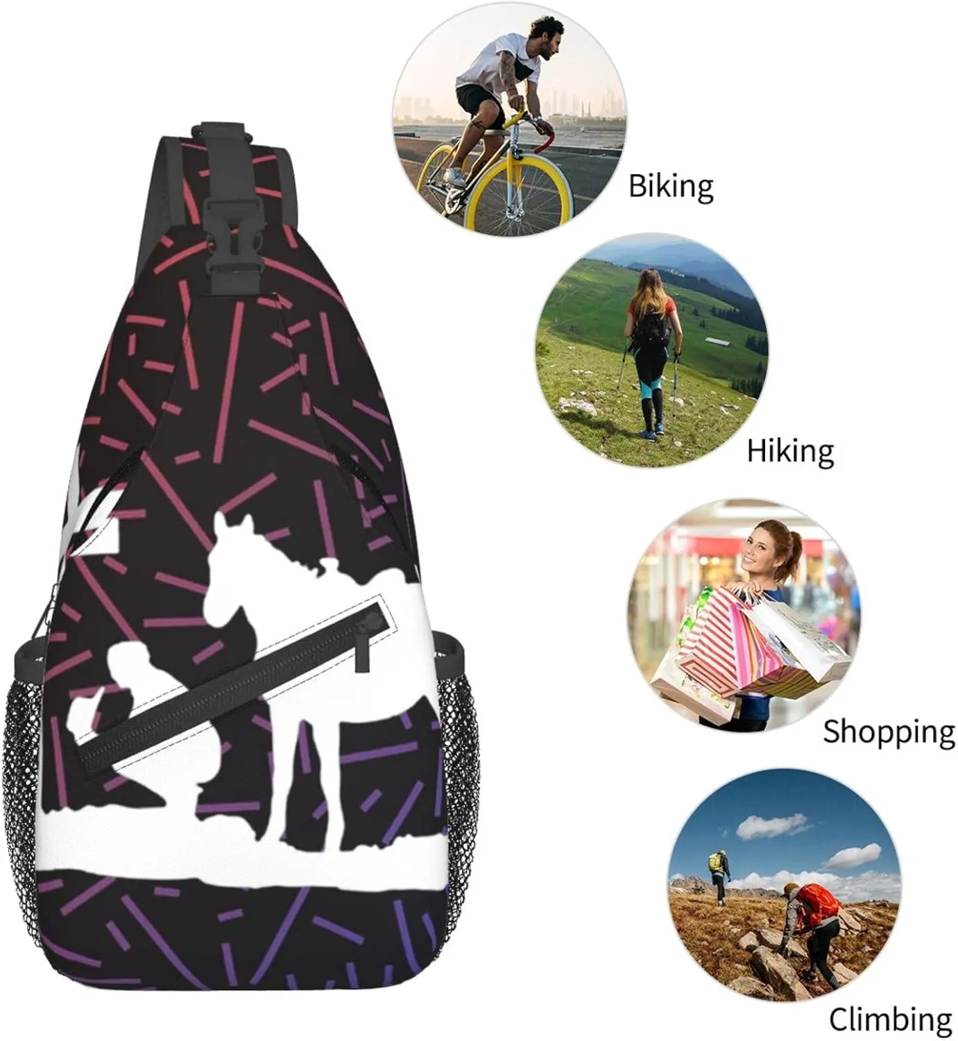 Christian Praying Cowboy Prays Crossbody For Men Women Sling Chest Bag Shoulder Bag Lightweight One Strap Backpack Multipurpose Travel Hiking Daypack