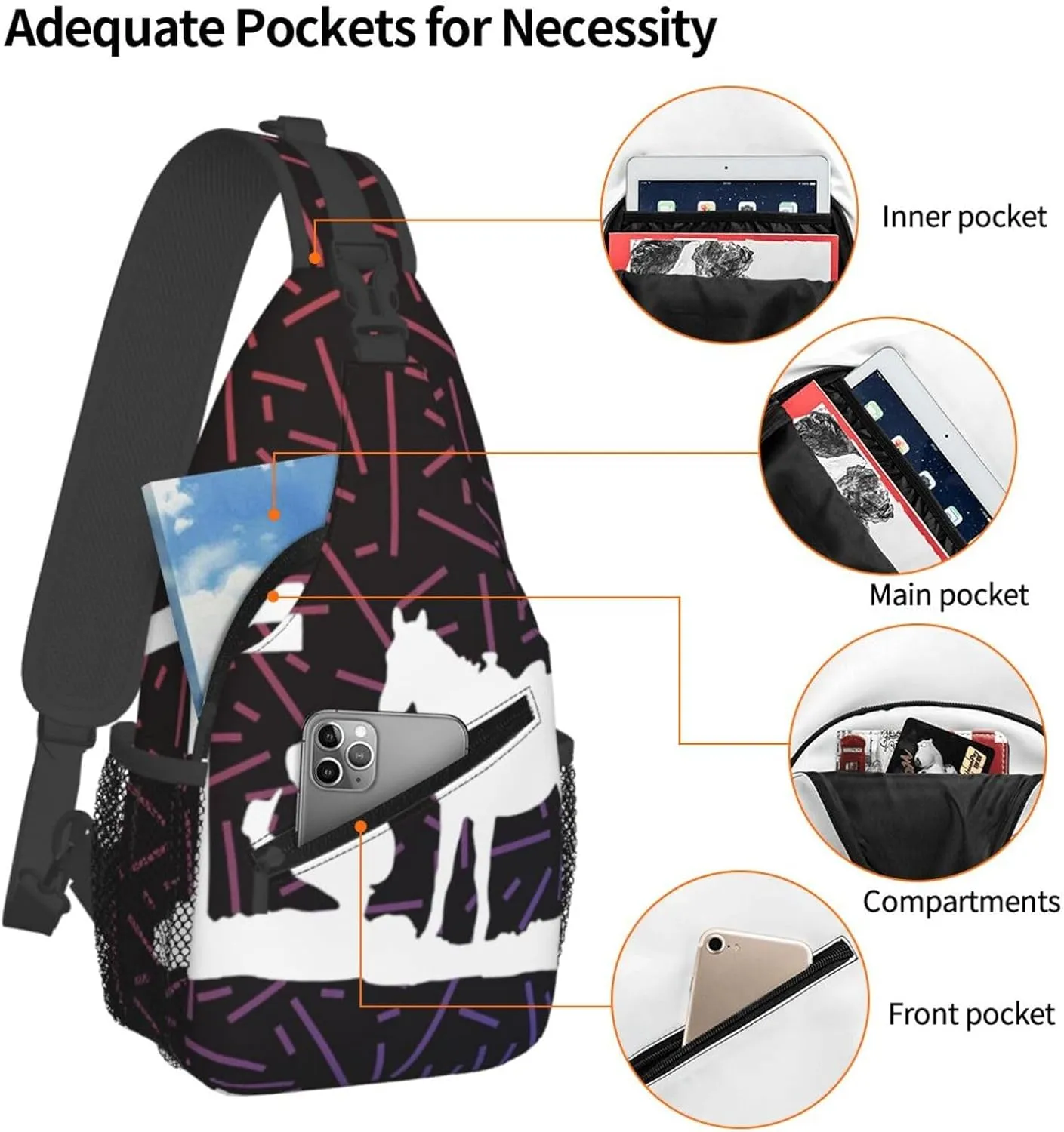 Christian Praying Cowboy Prays Crossbody For Men Women Sling Chest Bag Shoulder Bag Lightweight One Strap Backpack Multipurpose Travel Hiking Daypack