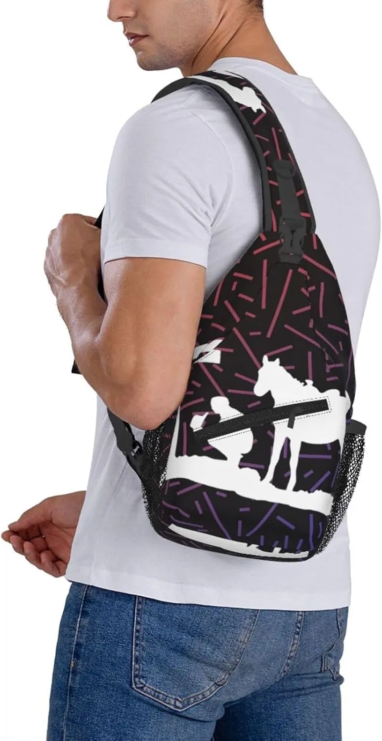 Christian Praying Cowboy Prays Crossbody For Men Women Sling Chest Bag Shoulder Bag Lightweight One Strap Backpack Multipurpose Travel Hiking Daypack