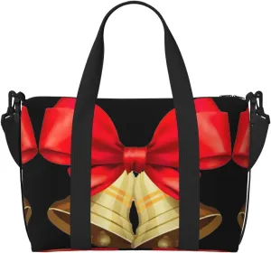 Christmas Bells Print Portable Travel Duffel Bag,Ideal For Business And Private Travel