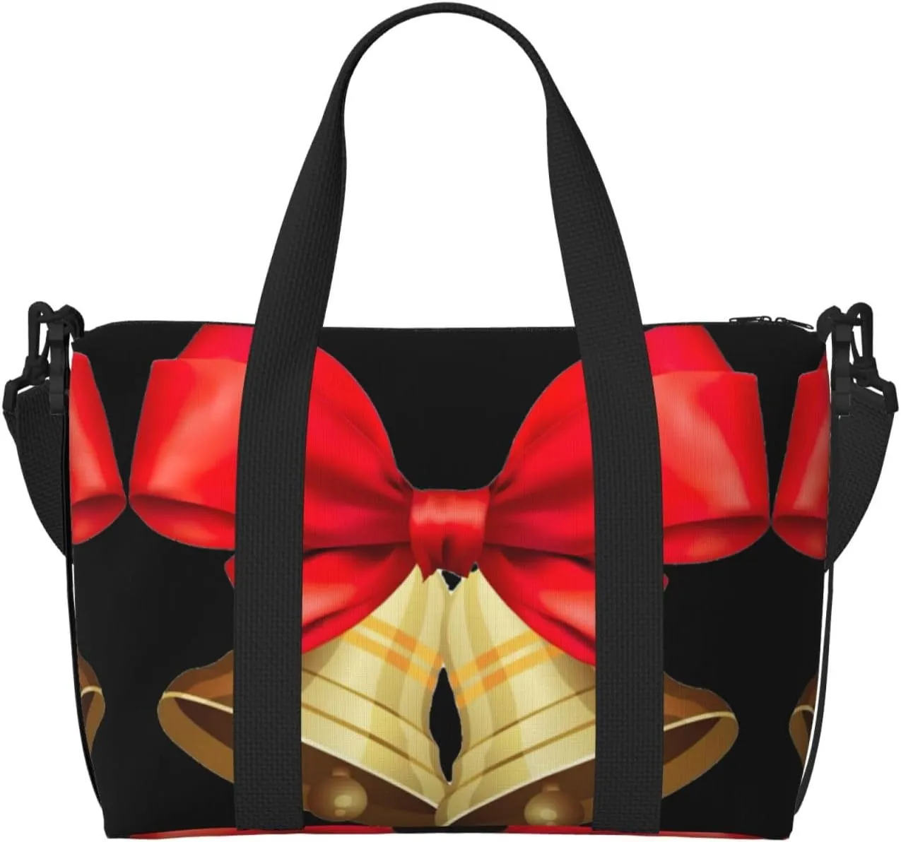 Christmas Bells Print Portable Travel Duffel Bag,Ideal For Business And Private Travel