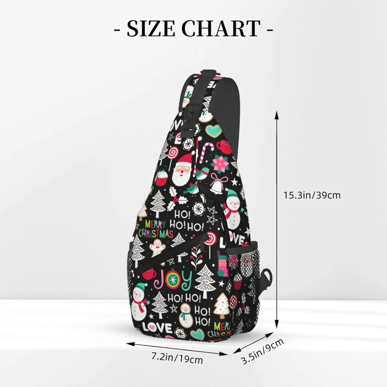 Christmas Crossbody Sling Bag For Women & Men - Adjustable Snowman Chest Shoulder Bag Sling Backpack Merry Xmas Daypack Gift