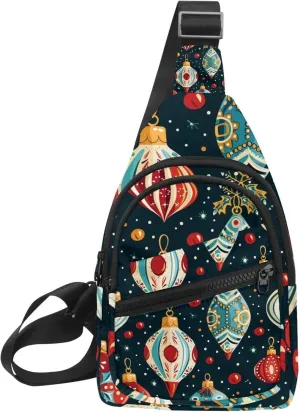 Christmas Ornament Crossbody Bag with Adjustable Shoulder Strap, Shoulder Bag for Men and Women Sling Backpack for Travel, Cycling, Work, Sport