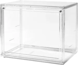Clear Acrylic Display Case with Magnetic Attraction Lid, Dustproof Book & Cosmetic Display Cases, Large Figures Collectibles Showcase, Shoe Box, Bag Organizer
