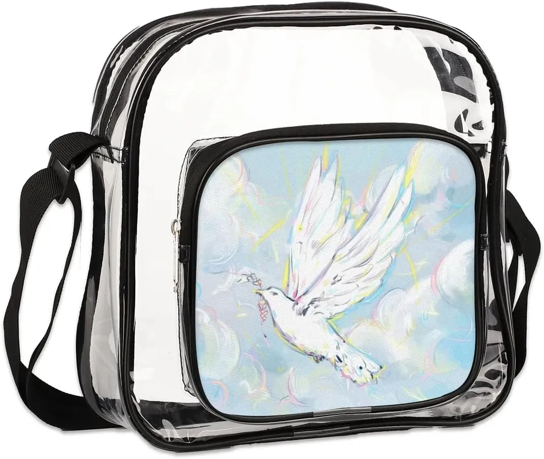 Clear Crossbody Bag Stadium Approved for Women and Men Transparent Messenger Shoulder Bag Clear Purse Bag