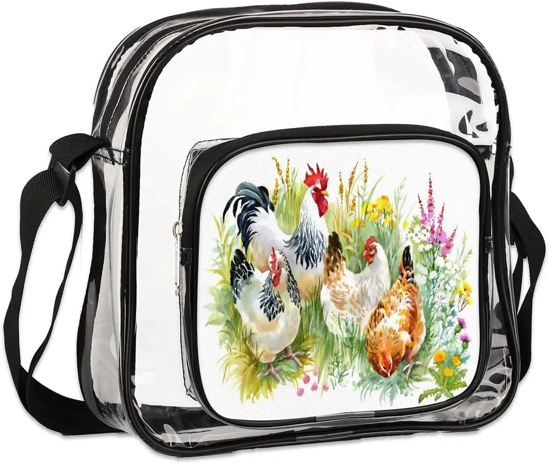 Clear Crossbody Bag Stadium Approved for Women and Men Transparent Messenger Shoulder Bag Clear Purse Bag