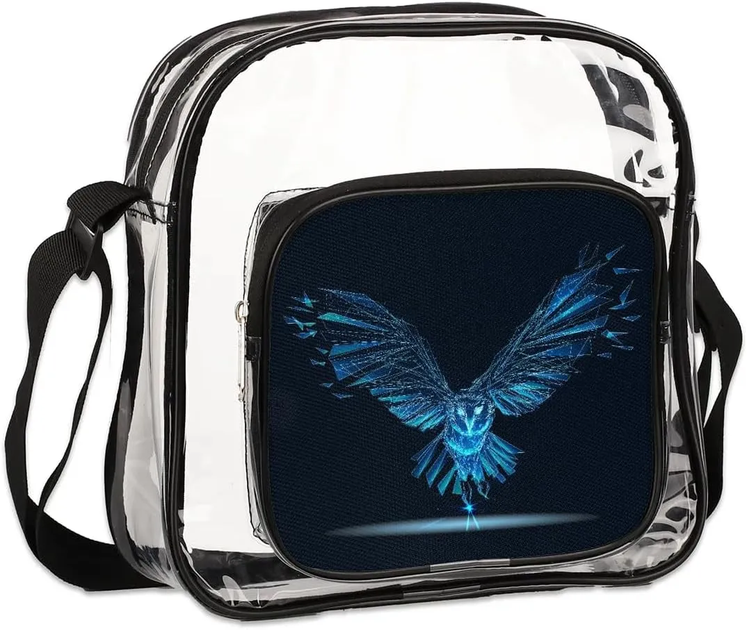 Clear Crossbody Bag Stadium Approved for Women and Men Transparent Messenger Shoulder Bag Clear Purse Bag