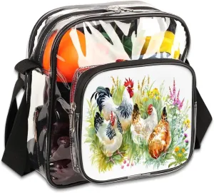 Clear Crossbody Bag Stadium Approved for Women and Men Transparent Messenger Shoulder Bag Clear Purse Bag