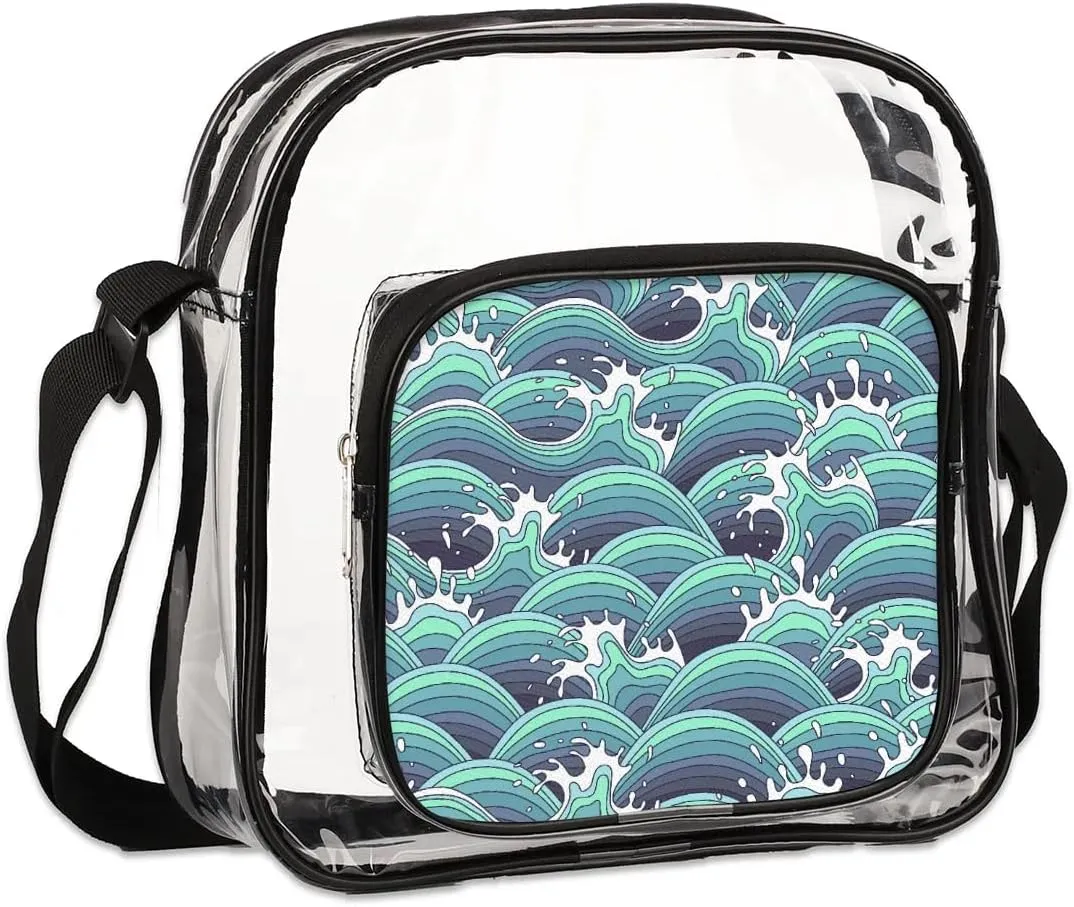 Clear Crossbody Bag Stadium Approved for Women and Men Transparent Messenger Shoulder Bag Clear Purse Bag