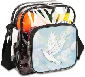 Clear Crossbody Bag Stadium Approved for Women and Men Transparent Messenger Shoulder Bag Clear Purse Bag