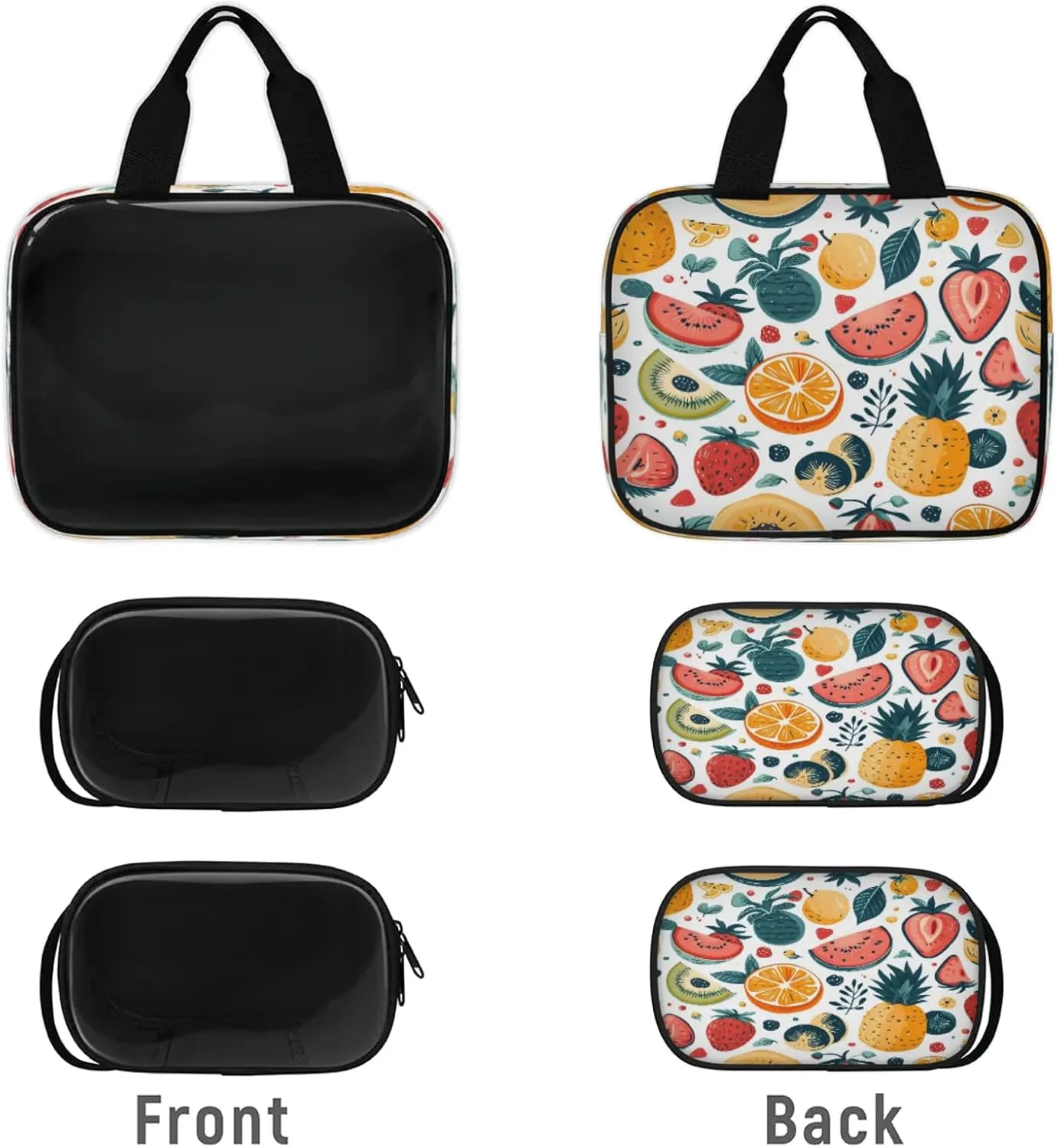 Clear Makeup Bag 3 Pieces Fruit Toiletry Bag Portable Cosmetic Pouch Travel Organizer Water-resistant Translucent Cosmetic Bags with Summer Fruits