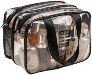 Clear Makeup Bag, Wet Dry Separation Toiletry Bag, Travel Toiletry Bag, Portable Travel Cosmetic Bag, Translucent Waterproof and Draining Travel Accessories Bag, Handbag Organizer