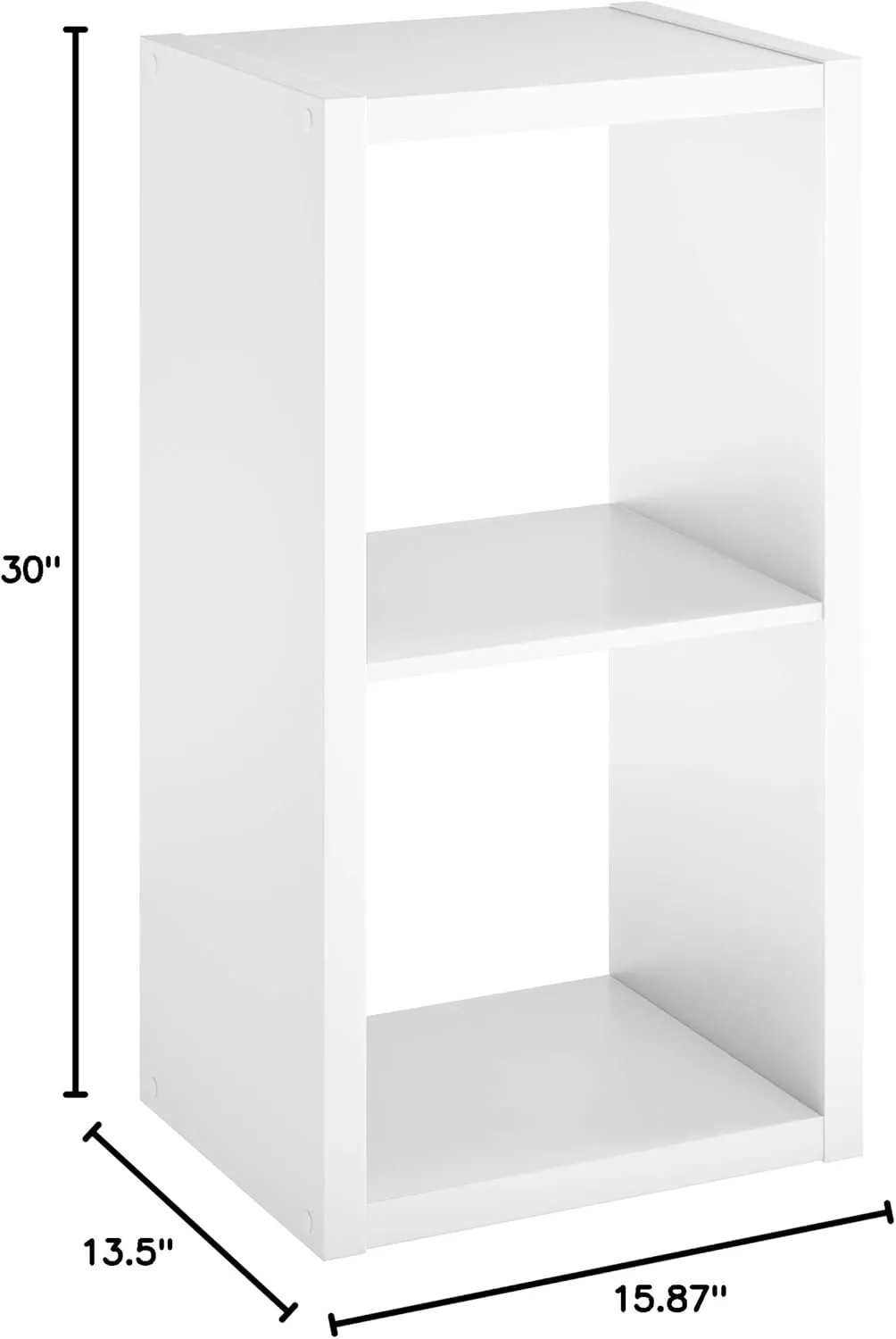 ClosetMaid 2 Cube Storage Shelf Organizer, Stackable with Open Back, Vertical or Horizontal, Easy Assembly, Wood, White Finish