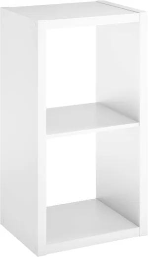 ClosetMaid 2 Cube Storage Shelf Organizer, Stackable with Open Back, Vertical or Horizontal, Easy Assembly, Wood, White Finish
