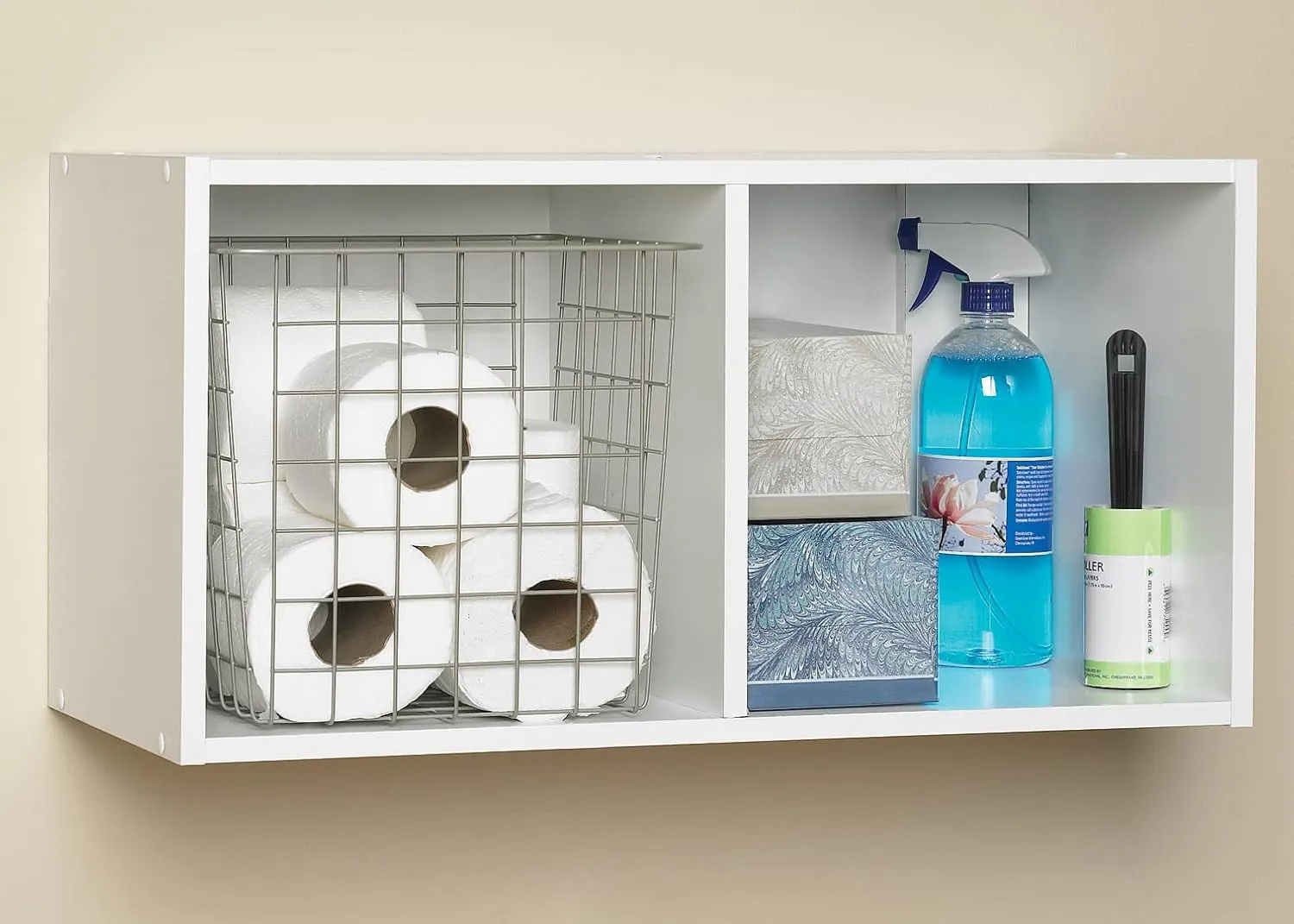 ClosetMaid Cubeicals 2 Cube Storage Shelf Organizer Bookshelf, Stackable or Hanging Wall Mount, Easy Assembly, White Wood Finish