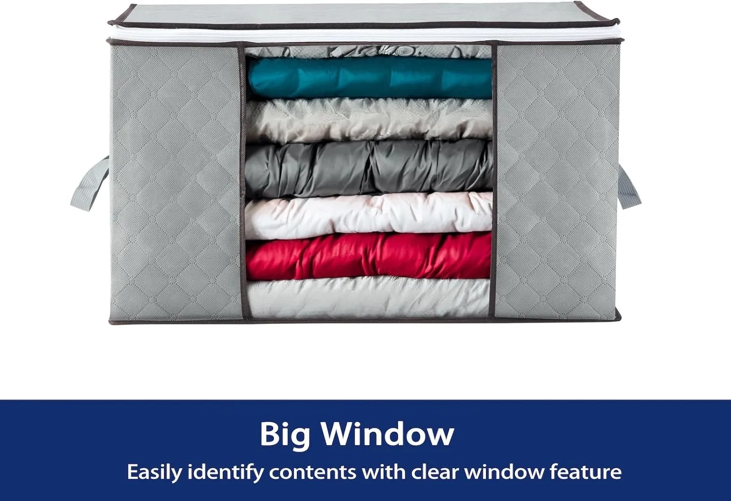 Clothes Storage Bag, MCOLIMA Clothes Organizers and Storage Bedding Storage Containers with Zipper Lids, Closet Collapsible Clothing Bins for Linen Blanket Fabric Pillow Dorm