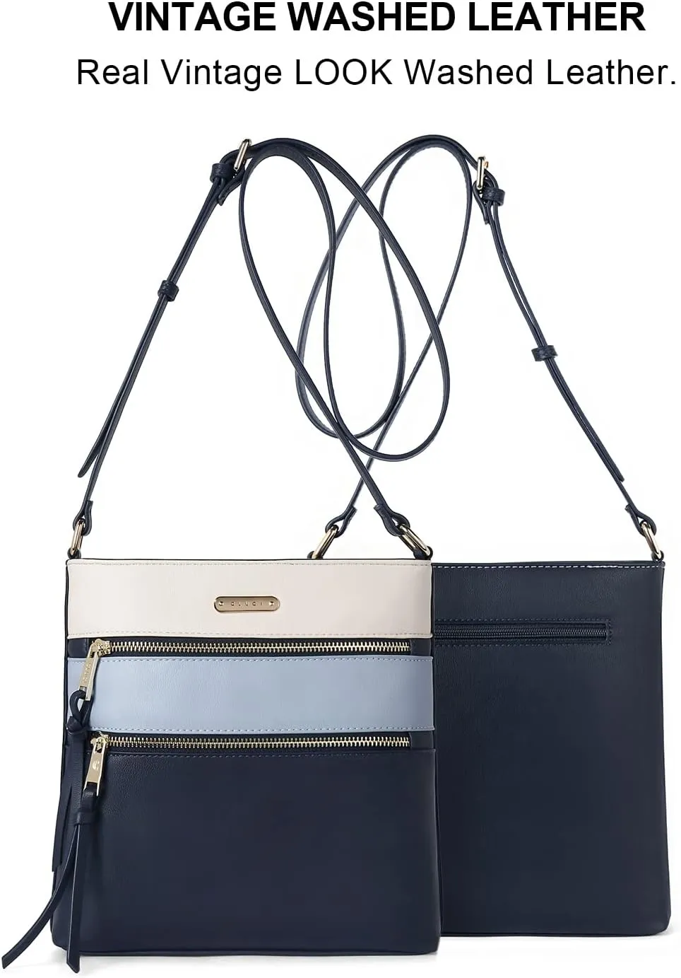 CLUCI Crossbody Purses for Women, Medium Size Zipper Pocket Adjustable Strap, Soft Leather Women's Shoulder Handbags