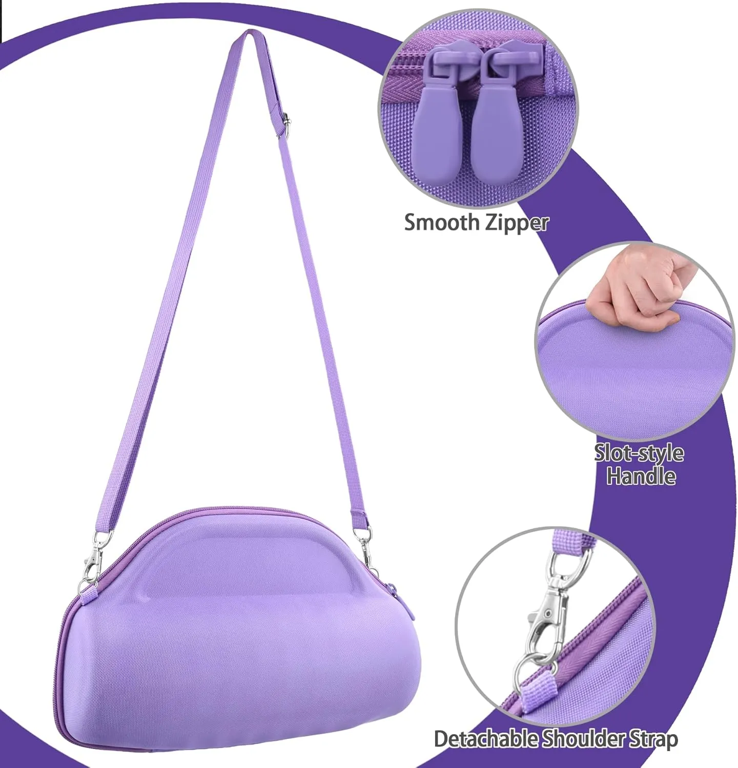 co2CREA Case for JBL Charge 6 Waterproof Portable Bluetooth Speaker, Hard Travel Bag with Detachable Shoulder Strap (Purple Case)