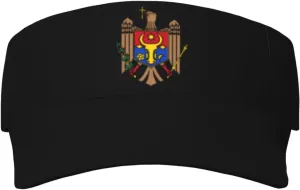 Coat of Arms Moldova Adult Sun Visor Cap - UV Protection, Breathable, Adjustable, Sports & Outdoor Hat Black