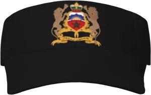 Coat of Arms of Morocco Adult Sun Visor Cap - UV Protection, Breathable, Adjustable, Sports & Outdoor Hat Black
