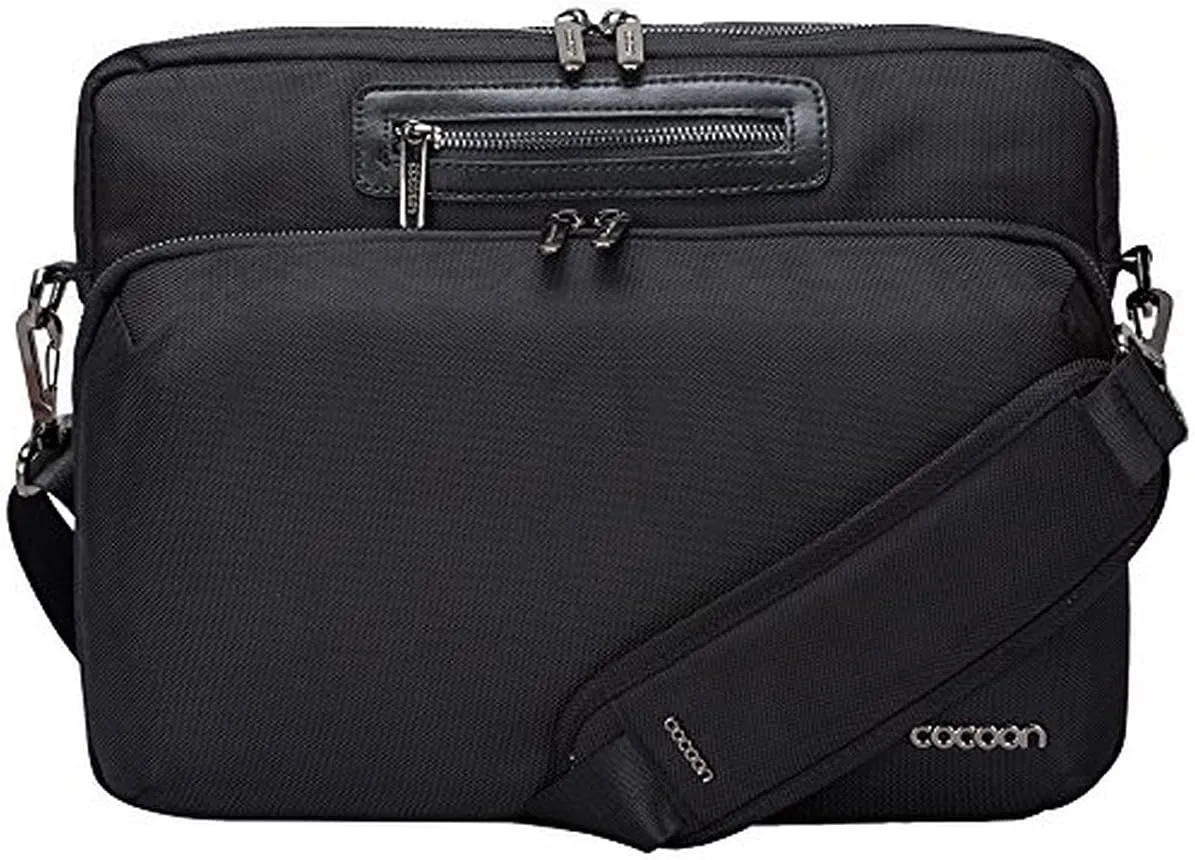 Cocoon MMS2505BK Buena Vista 13" Laptop Messenger Sling with Built-in Grid-IT! Accessory Organizer (Black)
