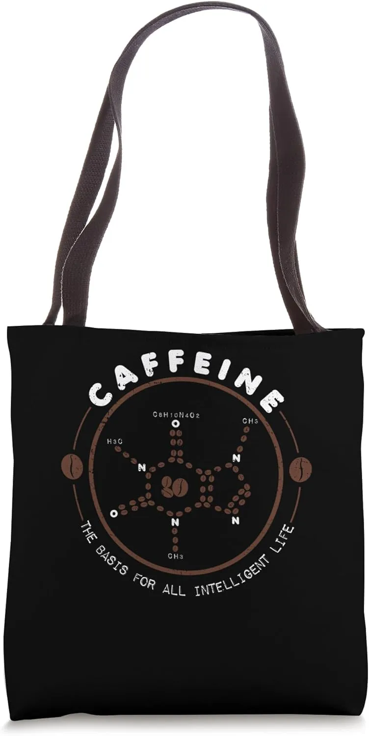Coffee Chemical Structure Caffeine Molecule Chemistry Themed Tote Bag
