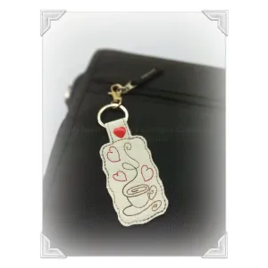 Coffee Keychain Key Fob, Express Your Love for Coffee, Handmade Coffee Lovers Keychain from Australia