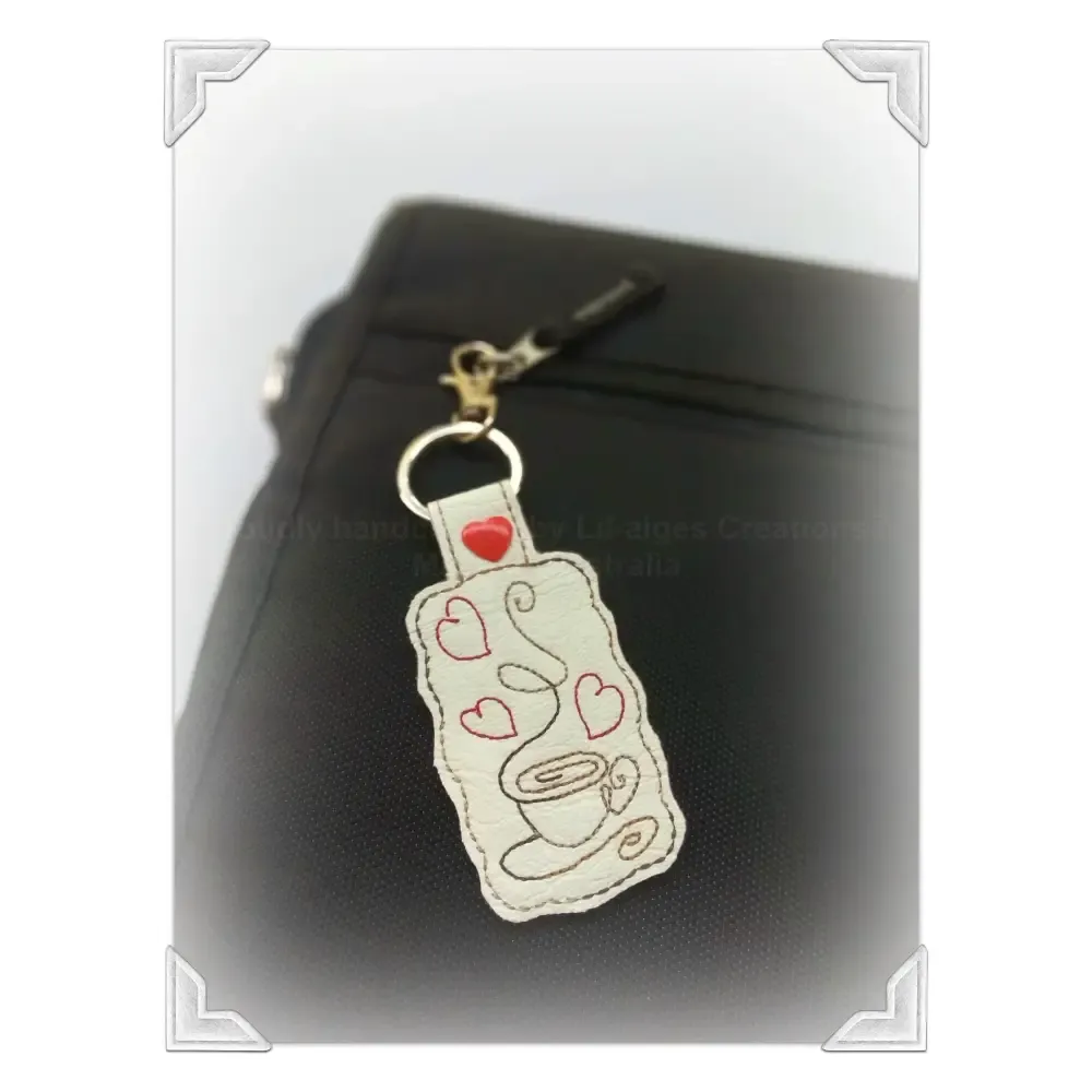 Coffee Keychain Key Fob, Express Your Love for Coffee, Handmade Coffee Lovers Keychain from Australia