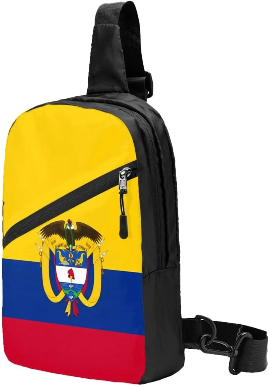 Colombia Coat of Arms Flag Colombian Flags Packable Crossbody Bag Portable Sling Bags Foldable Travel Daypack Reusable Sports Shoulder Backpack Diagonally Chest Bag for Workout