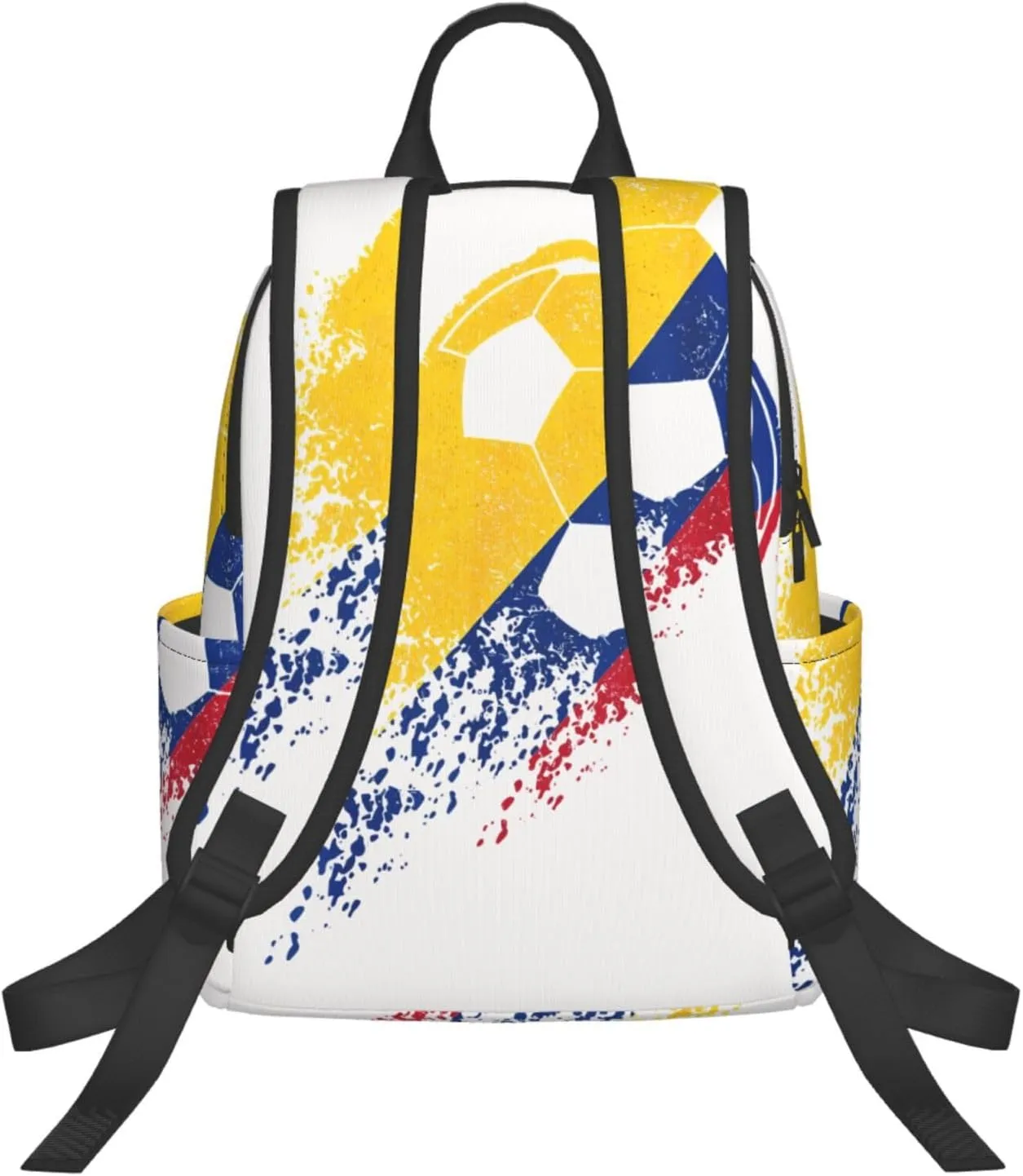 Colombia Soccer Colombian Flag Pride Soccer Player Casual Backpacks Large Capacity Laptop Backpack Sports Fitness Rucksack Travel Carry-On Daypack Work Bag for Outdoor Camping