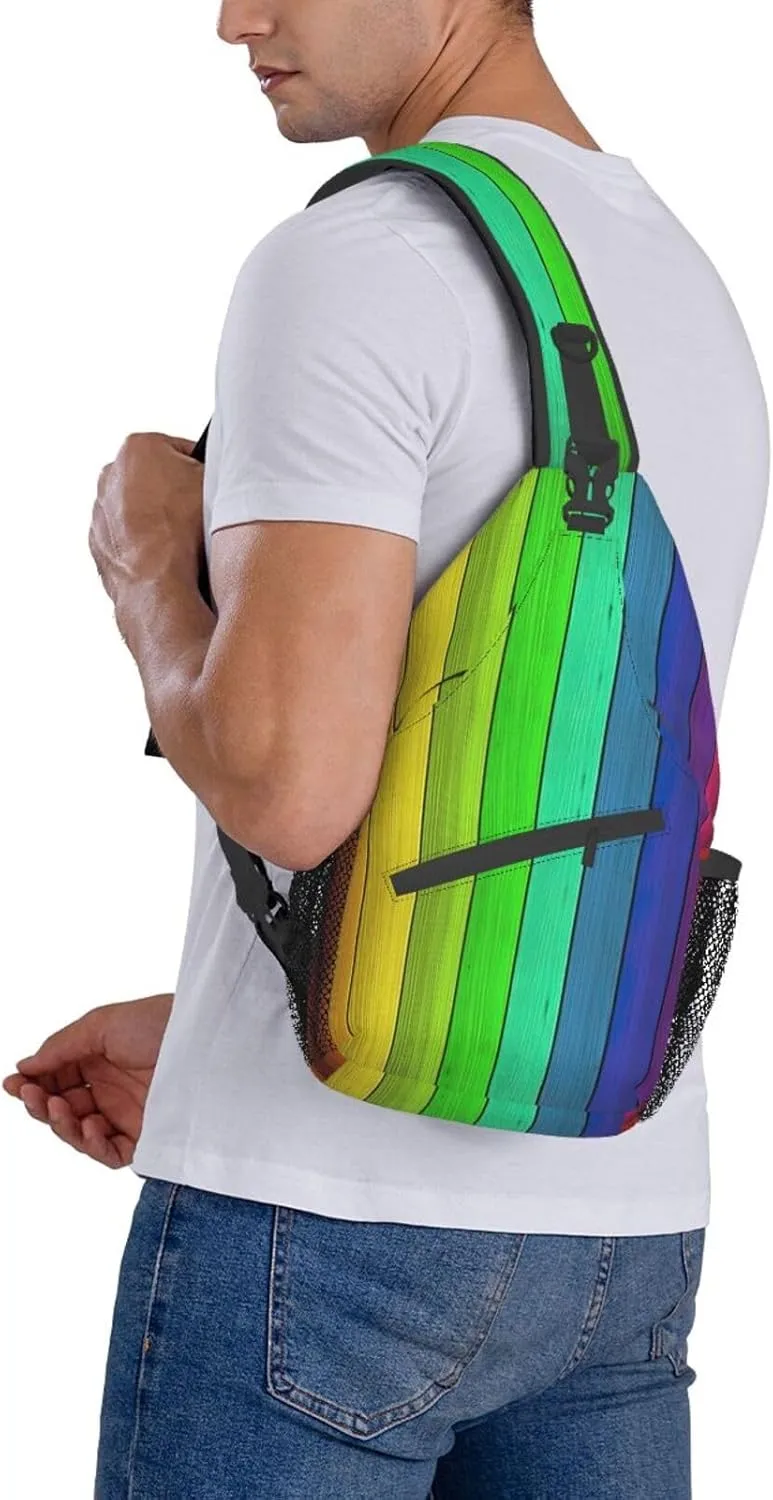Color Octopus Crossbody Bag Chest Shoulder Bag Small Casual Backpack Suitable For Women Men Hiking