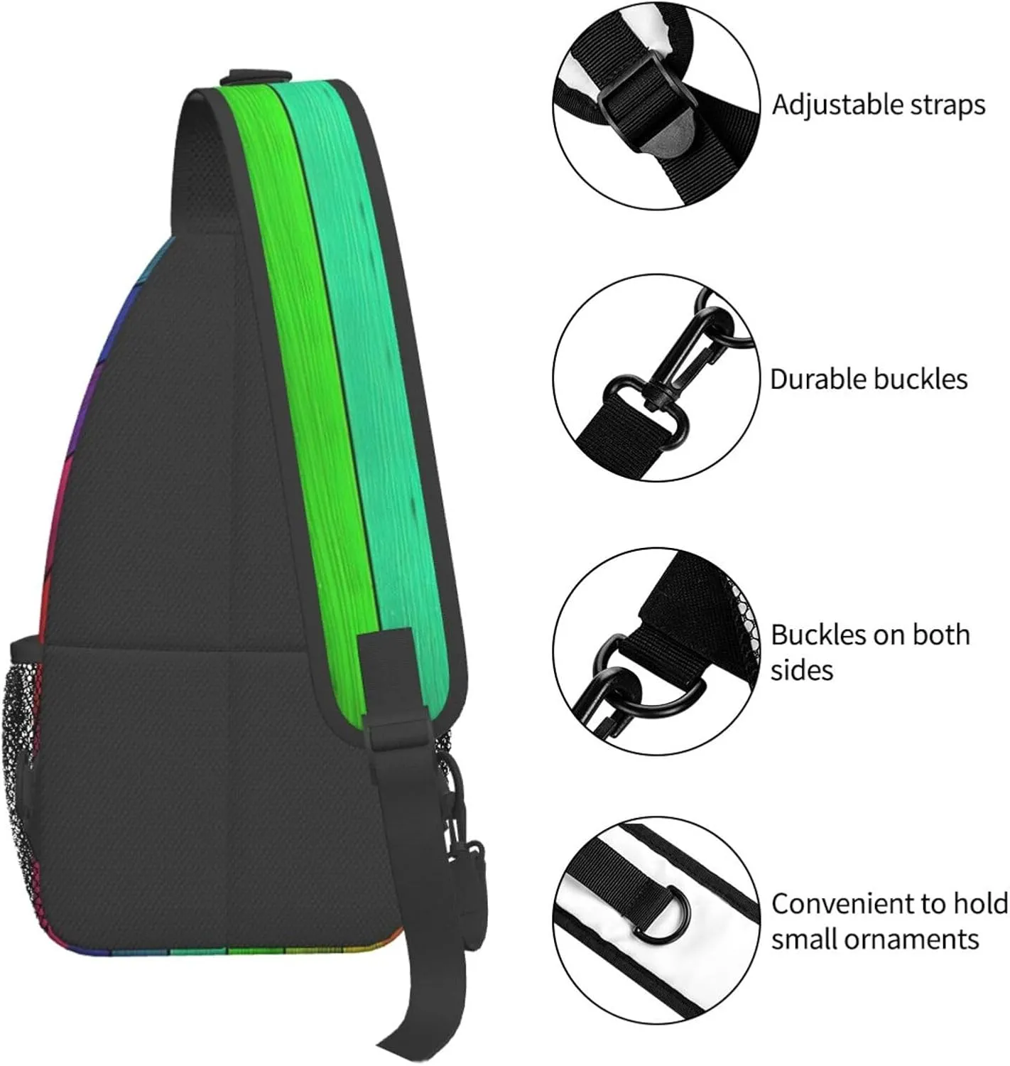 Color Octopus Crossbody Bag Chest Shoulder Bag Small Casual Backpack Suitable For Women Men Hiking