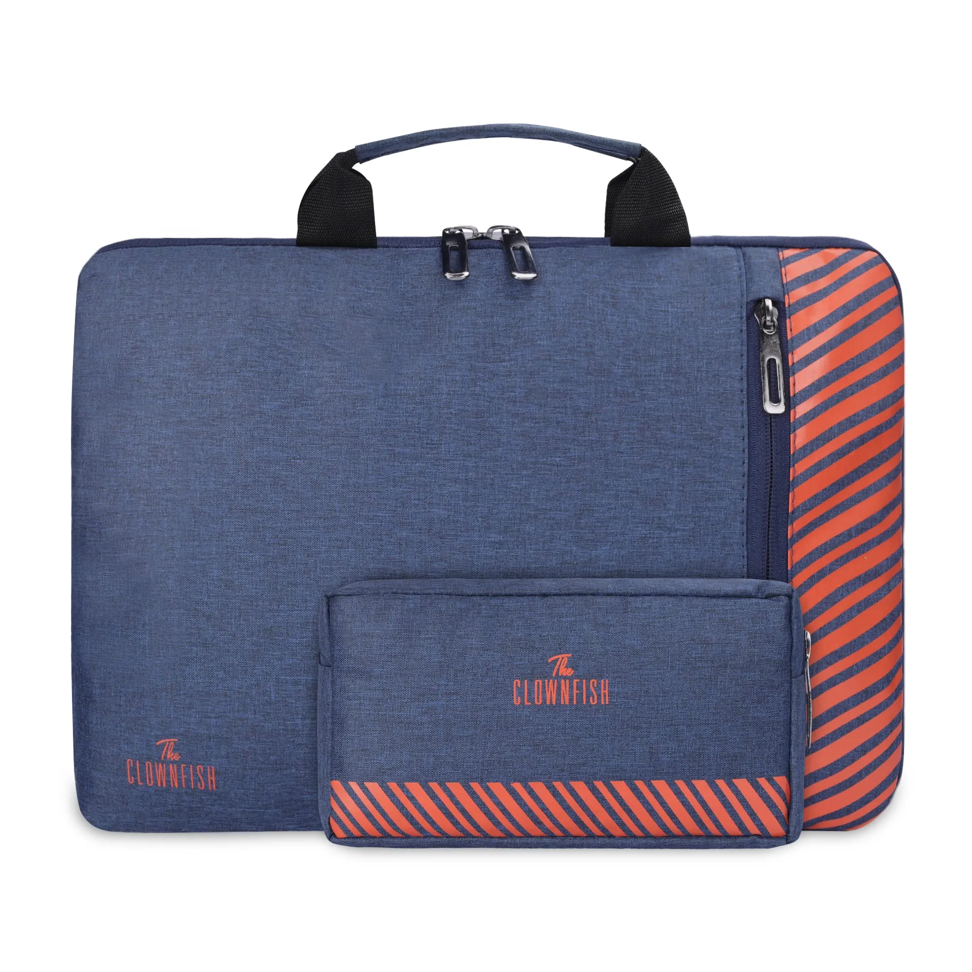 Combo: Polyester 13 inch Laptop Sleeve & Multipurpose Pouch | 2.8L Capacity | Blue