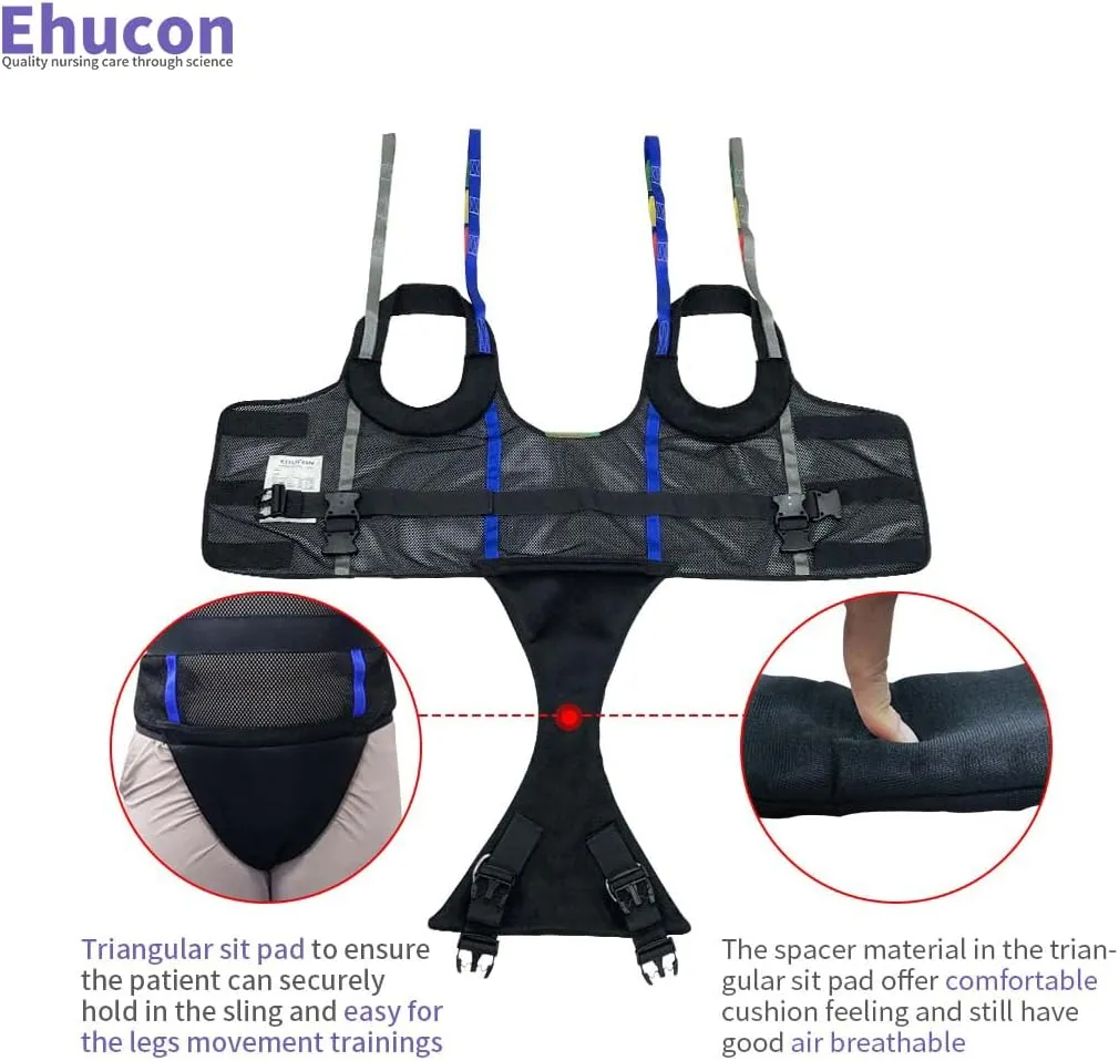 Comfort Padded Patient Lift Walking Sling,Portable Standing Harness to People/Handicap for Ambulating Support Training,500 lbs Safety Loading-Large Size