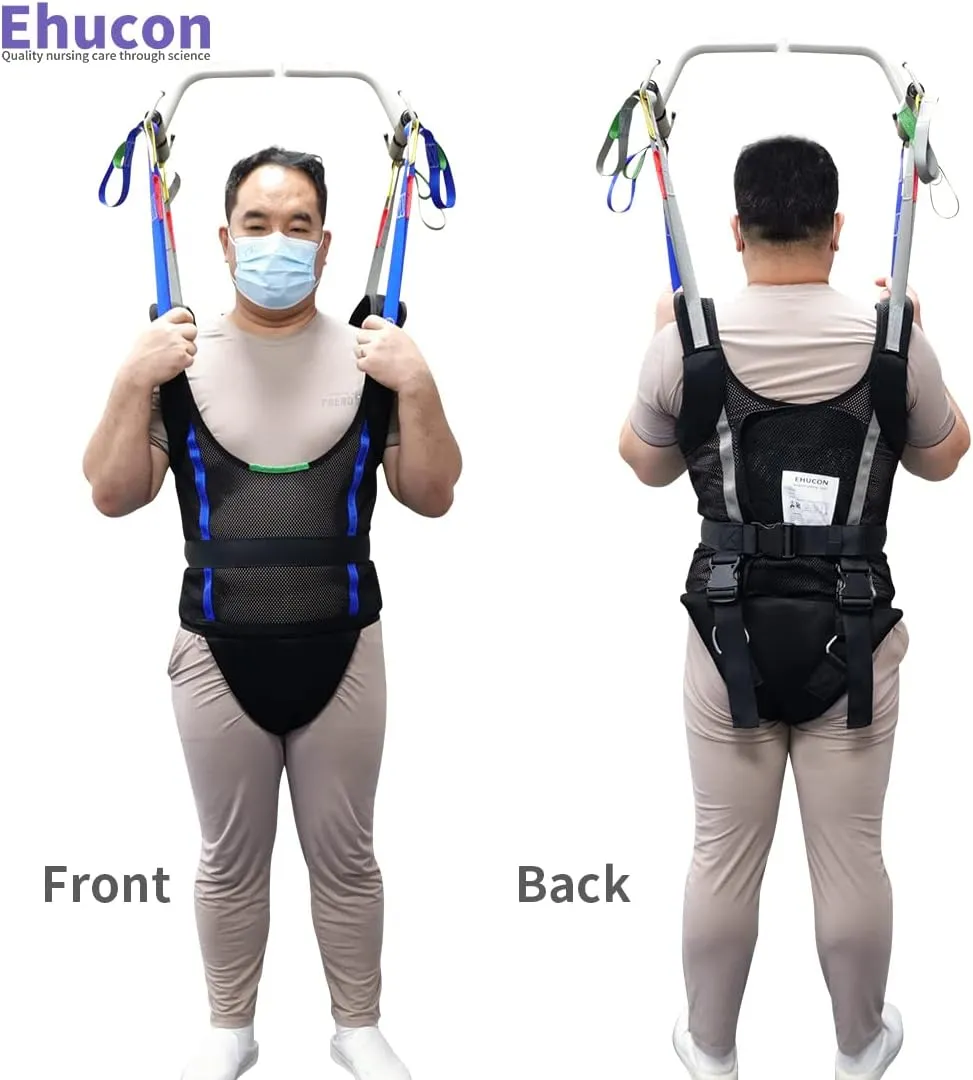Comfort Padded Patient Lift Walking Sling,Portable Standing Harness to People/Handicap for Ambulating Support Training,500 lbs Safety Loading-Large Size