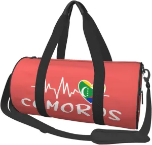 Comoros Heartbeat Duffel Bag Gym Bag Travel Sports Tote Large Foldable Beach Swim Yoga6